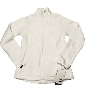 All In Motion Jacket Women Size XL Polartec full zip solid ivory NWT